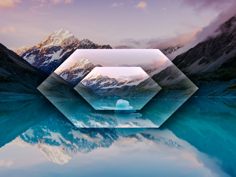 HSBC Hexagon with a landscape