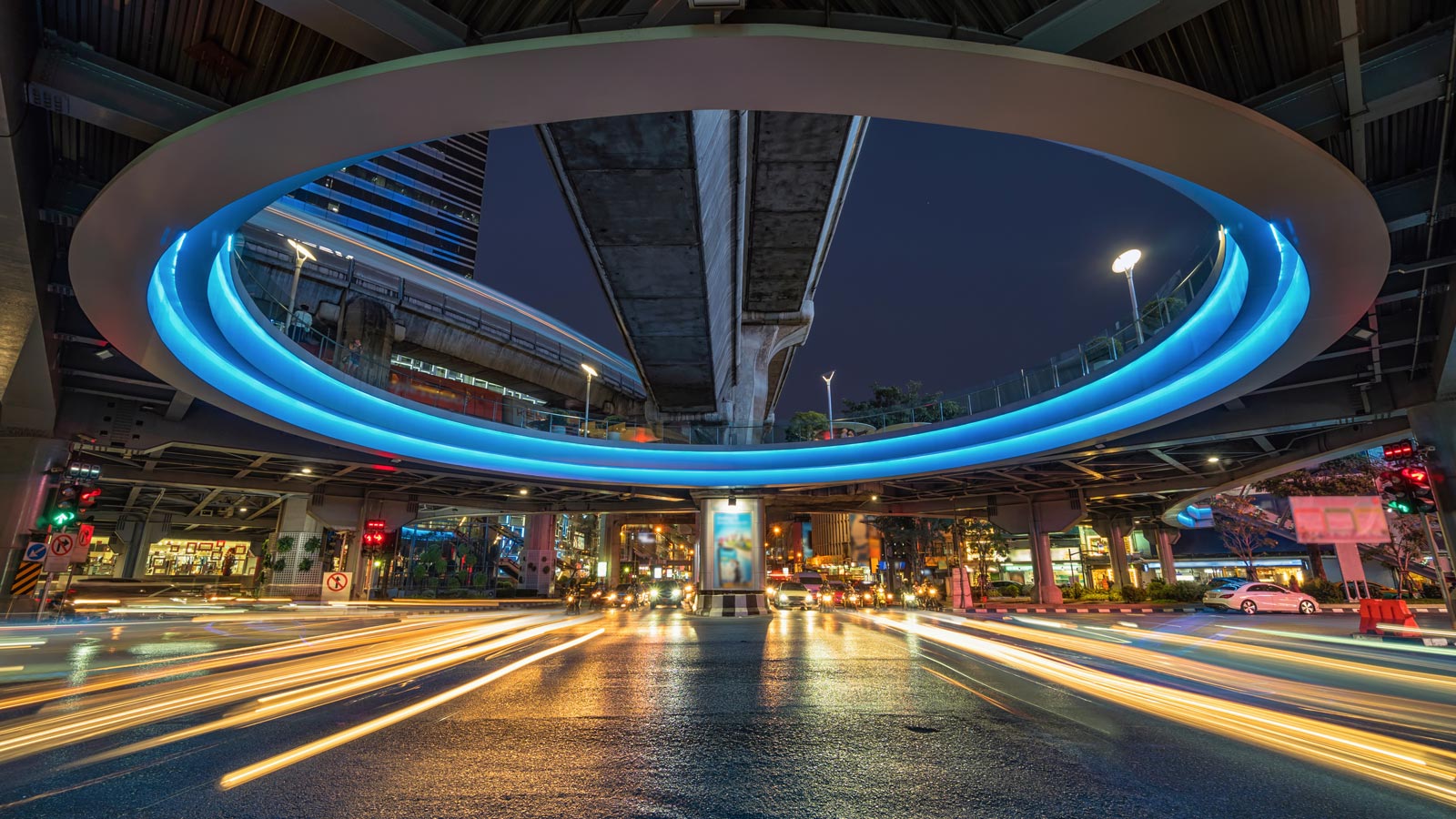 Evening rush-hour traffic in Bangkok, Thailand
