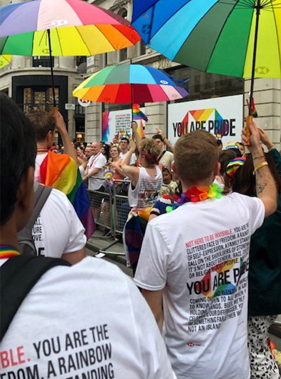 We marched at the London Pride parade for the first time in 2015