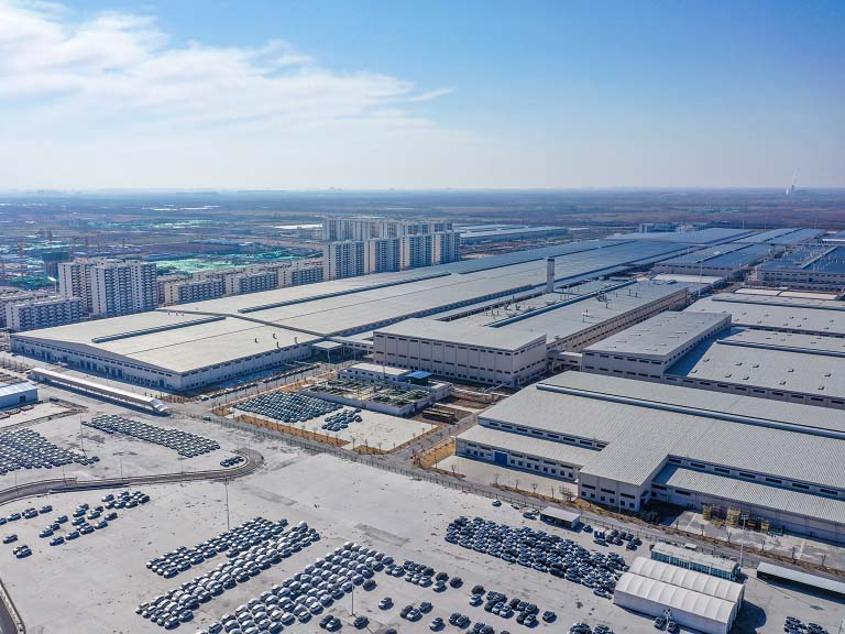 An aerial view of BYD Automobile Industrial Park in Jinan, China