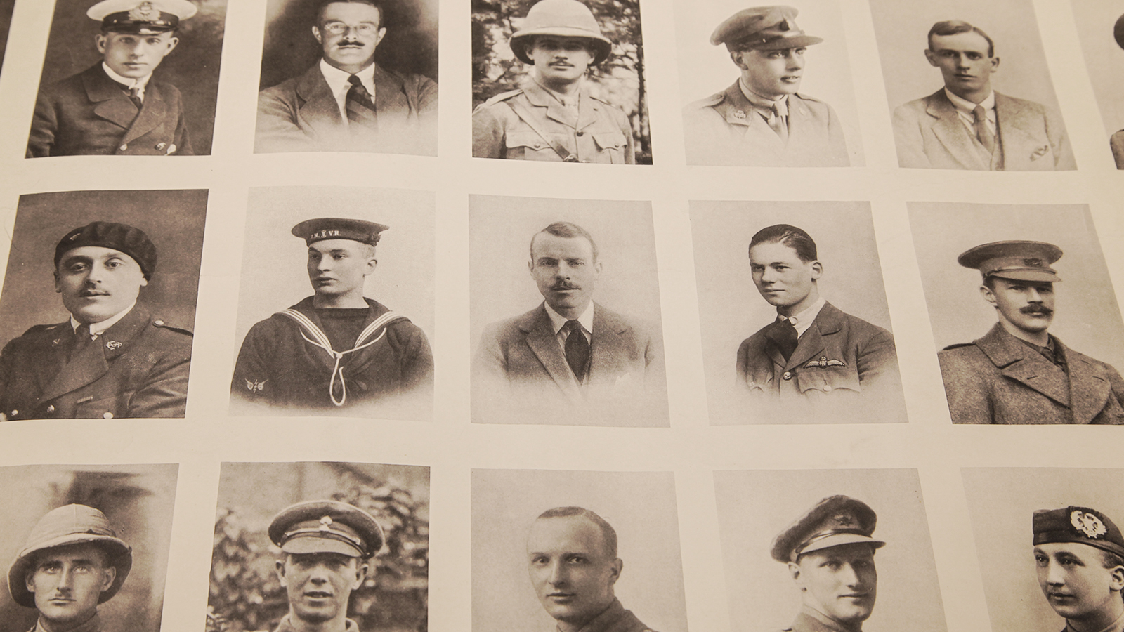 Photographs of some of the 169 HSBC employees who joined the British forces during the First World War