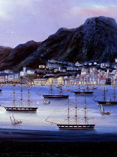 A painting of Hong Kong harbour by a Chinese artist, early 1860s
