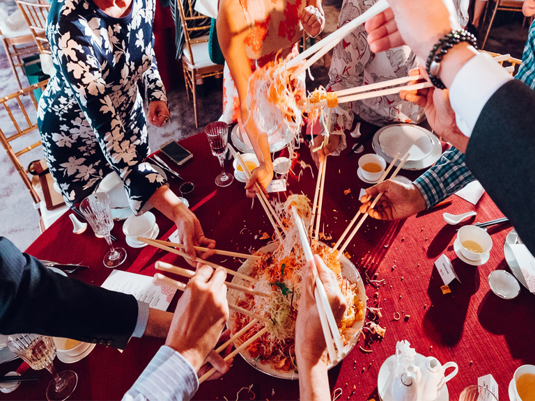 A 'yusheng' dinner in Singapore